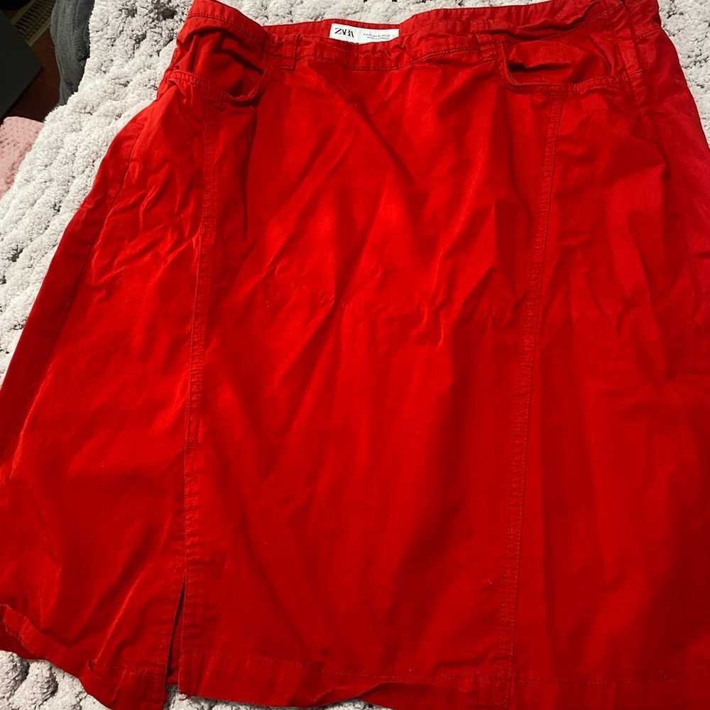 Zara A-Line Skirt in Bold Red
